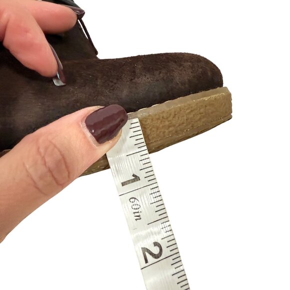 Enzo Angiolini Eaflory Brown Suede Wedge Heel Booties Size 7 - Picture 10 of 11